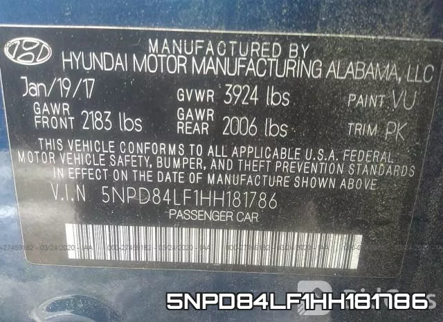 5NPD84LF1HH181786 фото 10