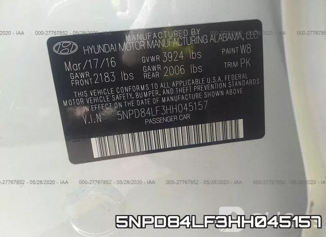 5NPD84LF3HH045157 фото 10