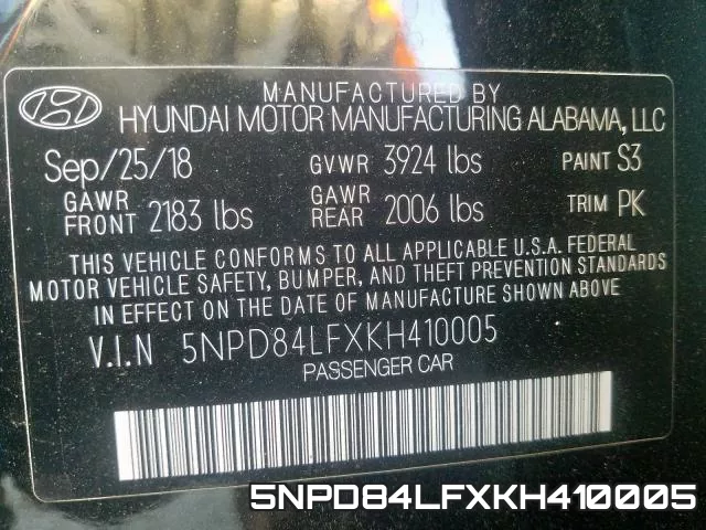 5NPD84LFXKH410005 фото 2