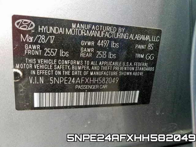 5NPE24AFXHH582049 фото 2