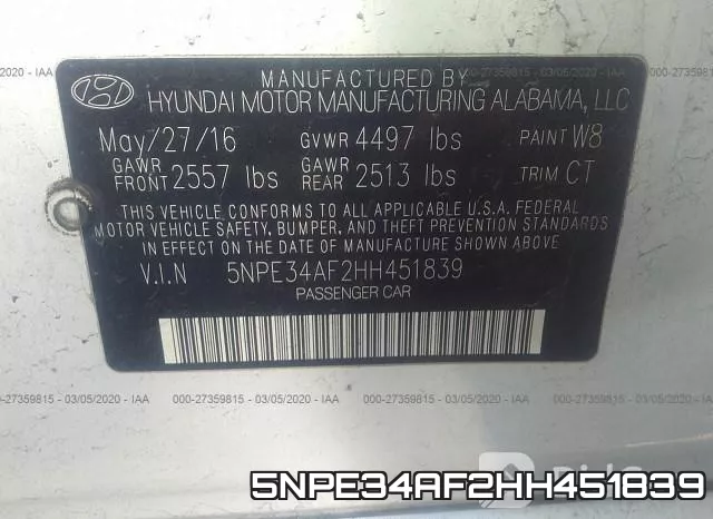 5NPE34AF2HH451839 фото 10