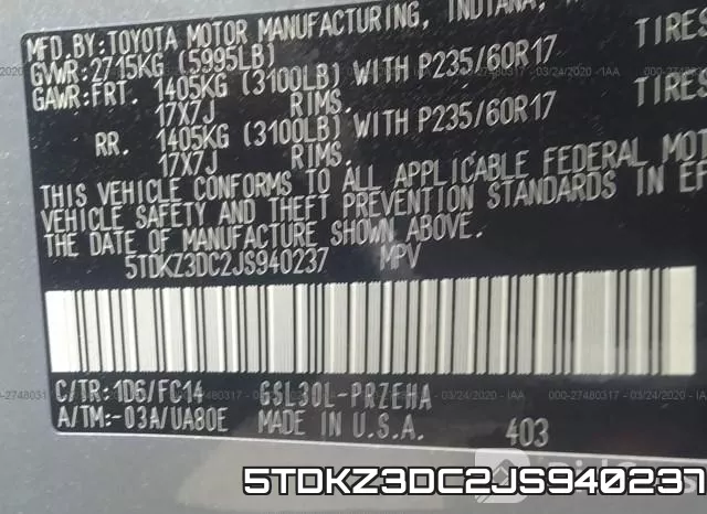 5TDKZ3DC2JS940237 фото 10