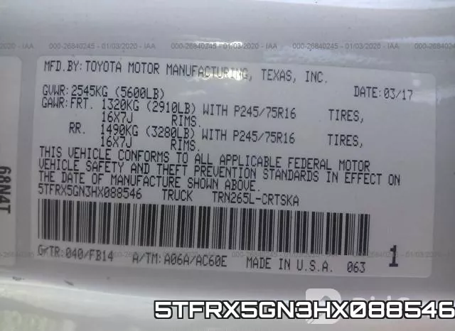 5TFRX5GN3HX088546 фото 10