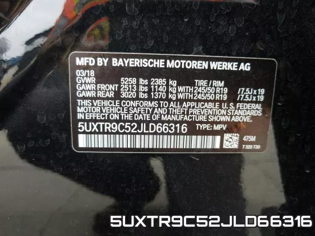 5UXTR9C52JLD66316 фото 2