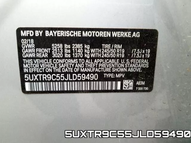 5UXTR9C55JLD59490 фото 2