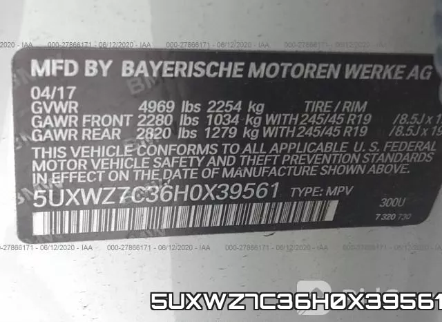 5UXWZ7C36H0X39561 фото 10