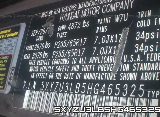 5XYZU3LB5HG465325 фото 10