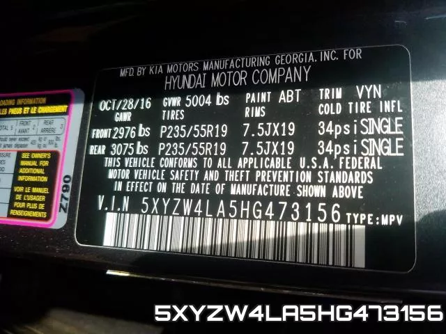 5XYZW4LA5HG473156 фото 2