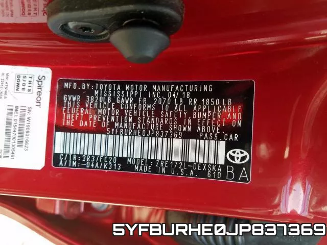 5YFBURHE0JP837369 фото 2