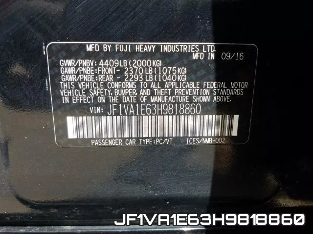 JF1VA1E63H9818860 фото 2