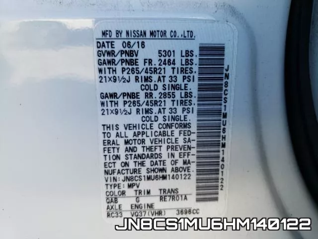 JN8CS1MU6HM140122 фото 2