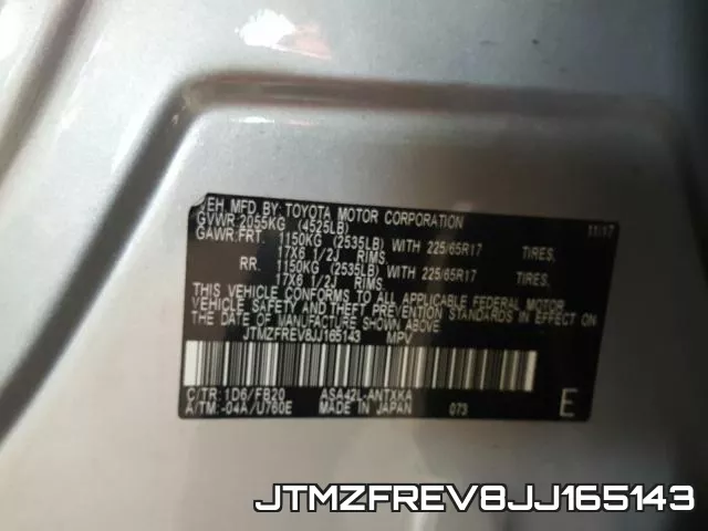 JTMZFREV8JJ165143 фото 2