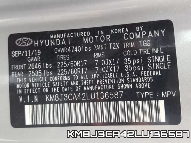 KM8J3CA42LU136587 фото 2