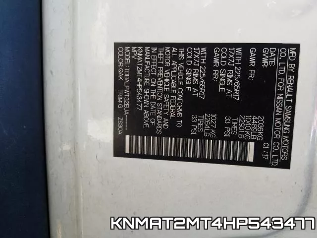 KNMAT2MT4HP543477 фото 2