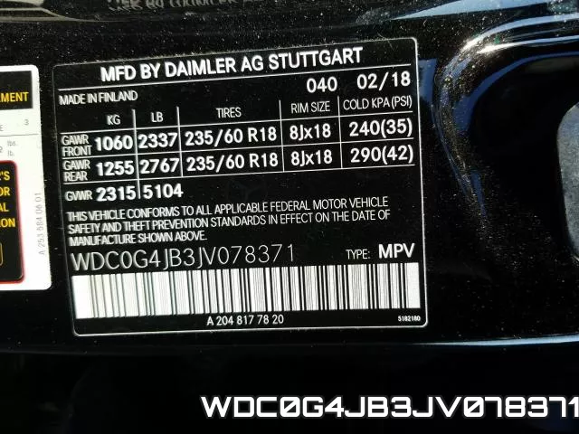 WDC0G4JB3JV078371 фото 2