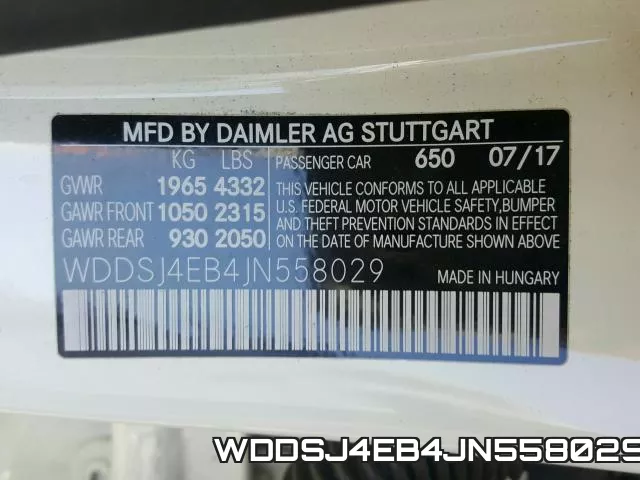 WDDSJ4EB4JN558029 фото 2