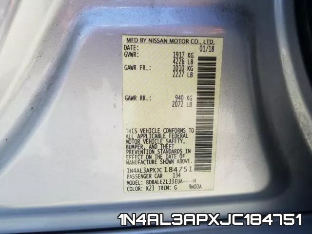 1N4AL3APXJC184751 фото 2