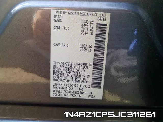 1N4AZ1CP5JC311261 фото 2