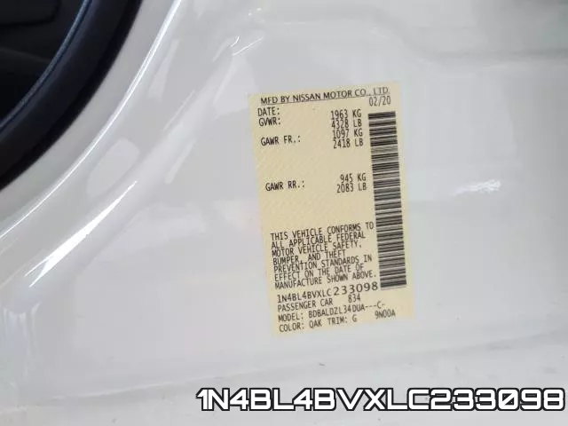 1N4BL4BVXLC233098 фото 2