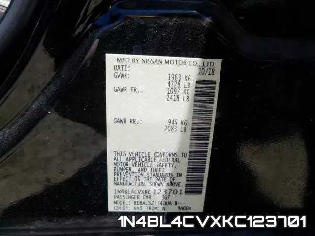 1N4BL4CVXKC123701 фото 2