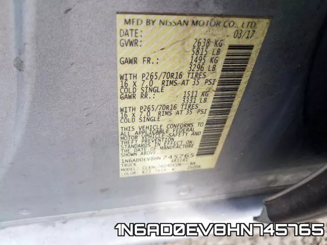 1N6AD0EV8HN745765 фото 2