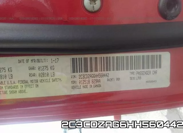 2C3CDZAG6HH560442 фото 10