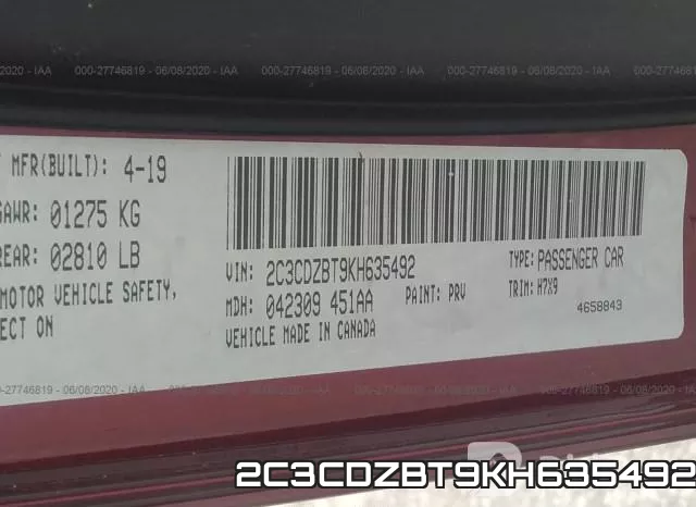 2C3CDZBT9KH635492 фото 10