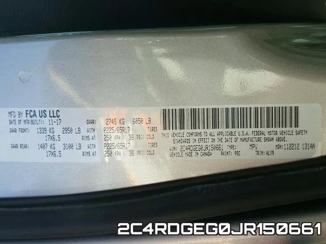 2C4RDGEG0JR150661 фото 2