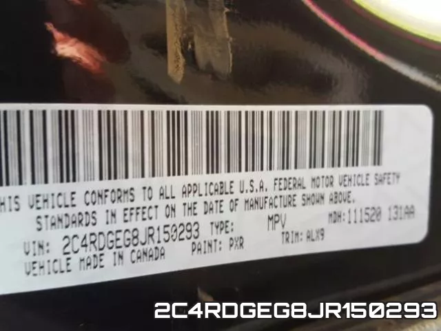 2C4RDGEG8JR150293 фото 2