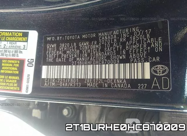 2T1BURHE0HC870009 фото 10