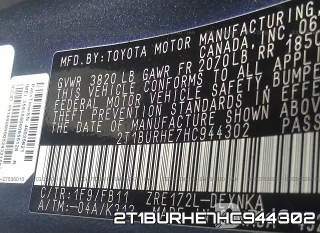 2T1BURHE7HC944302 фото 10