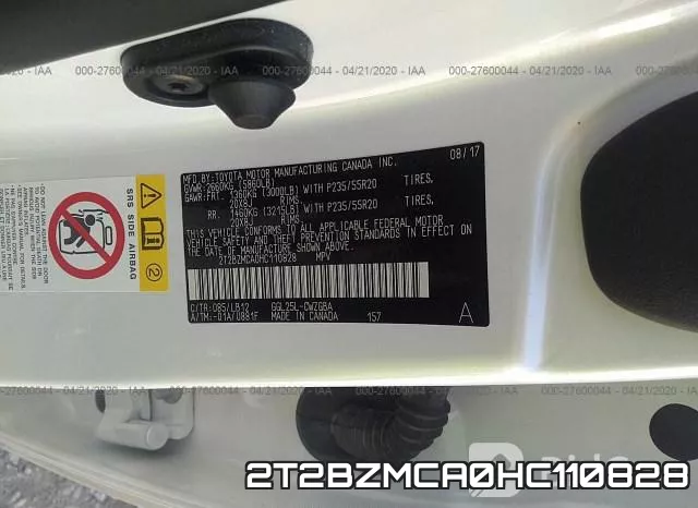 2T2BZMCA0HC110828 фото 10