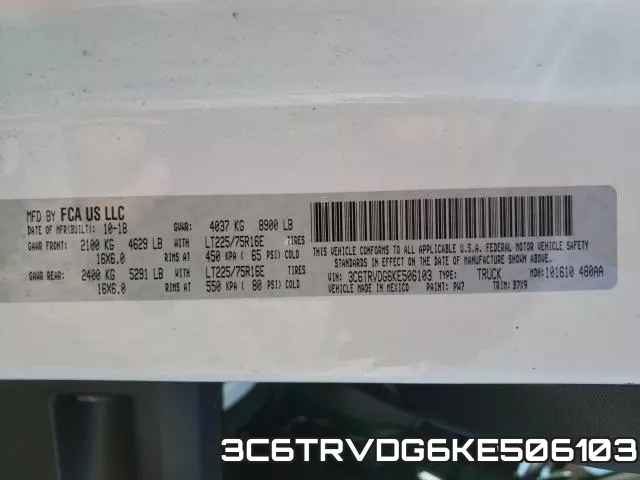 3C6TRVDG6KE506103 фото 2