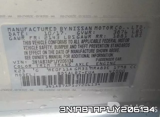 3N1AB7AP1JY206134 фото 10
