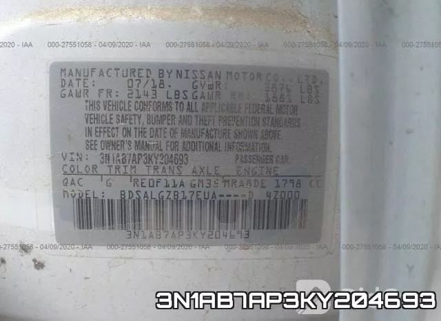 3N1AB7AP3KY204693 фото 10