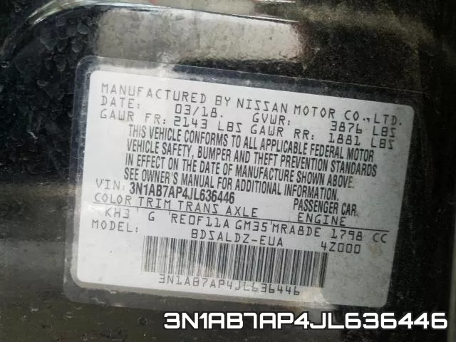 3N1AB7AP4JL636446 фото 2