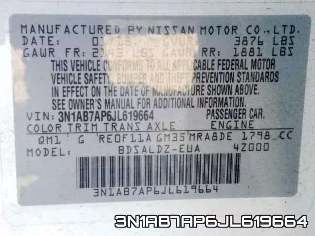 3N1AB7AP6JL619664 фото 2