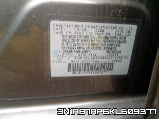 3N1AB7AP6KL609377 фото 2