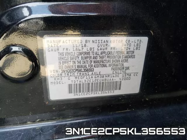 3N1CE2CP5KL356553 фото 2