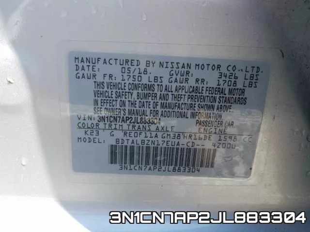 3N1CN7AP2JL883304 фото 2