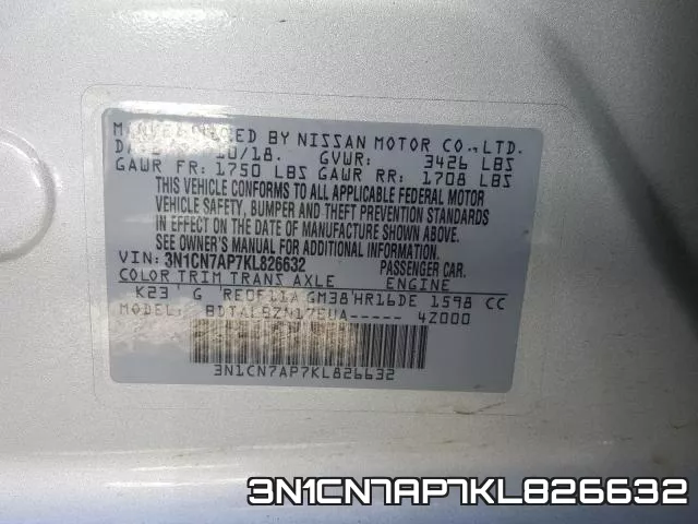 3N1CN7AP7KL826632 фото 2