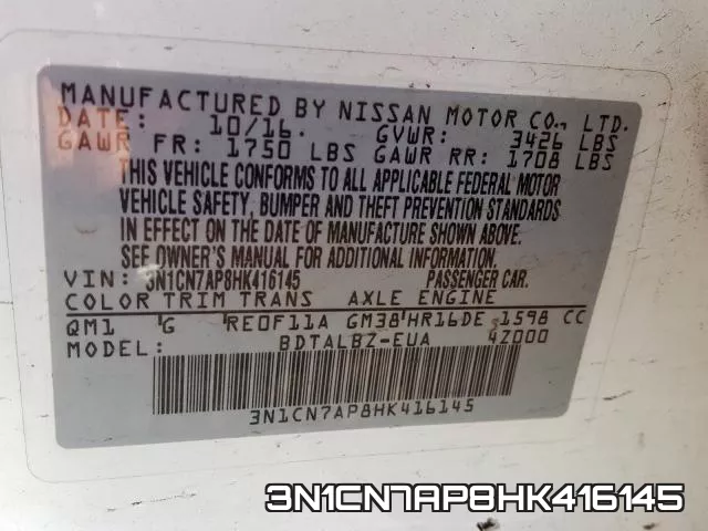 3N1CN7AP8HK416145 фото 2