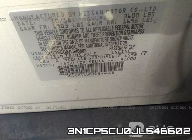 3N1CP5CU0JL546602 фото 10