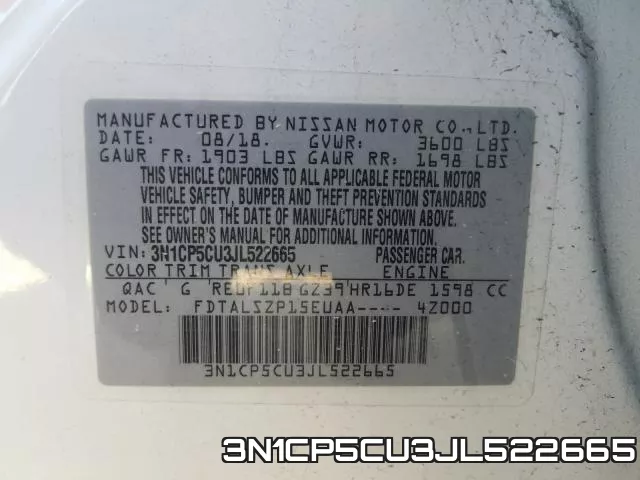3N1CP5CU3JL522665 фото 2