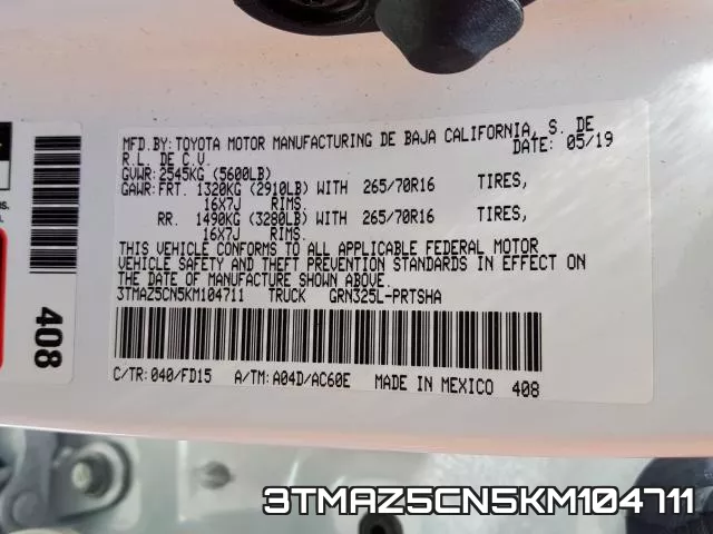3TMAZ5CN5KM104711 фото 2