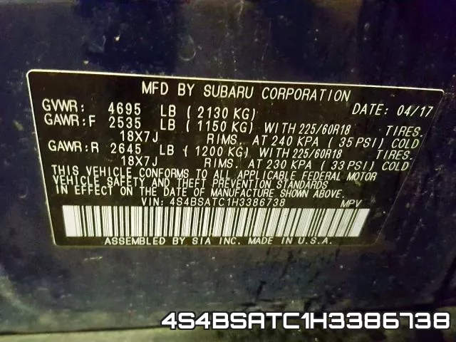 4S4BSATC1H3386738 фото 2