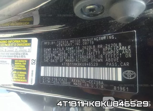 4T1B11HK8KU846529 фото 10