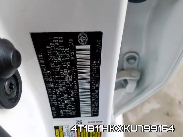 4T1B11HKXKU799164 фото 2