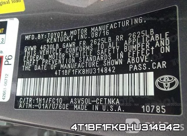 4T1BF1FK8HU314842 фото 10