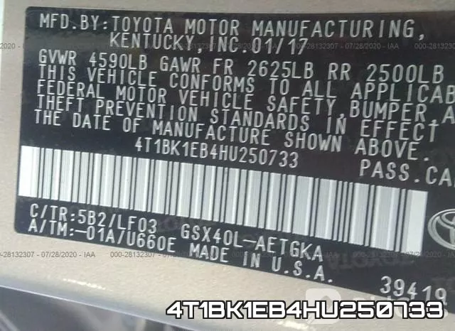 4T1BK1EB4HU250733 фото 10